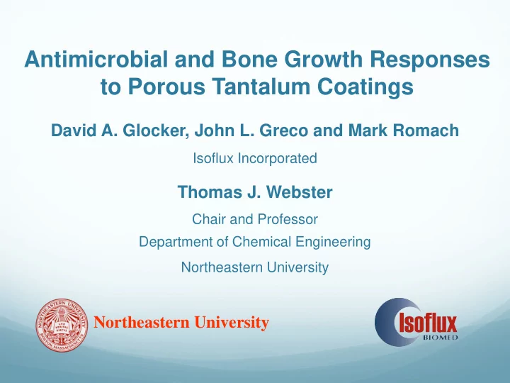 antimicrobial and bone growth responses to porous