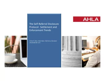 The Self-Referral Disclosure  Title of Webinar/Roundtable  Title of Webinar/Roundtable  Protocol: