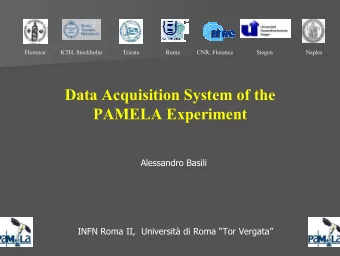 Data Acquisition System of the  PAMELA Experiment  Alessandro Basili  INFN Roma II,  Universit di