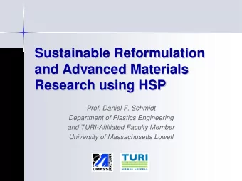 Sustainable Reformulation  Sustainable Reformulation  and Advanced Materials  and Advanced
