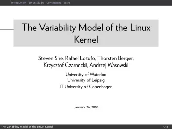 .  Kernel  The Variability Model of the Linux  Extra  Conclusions  Linux Study  Introduction  .
