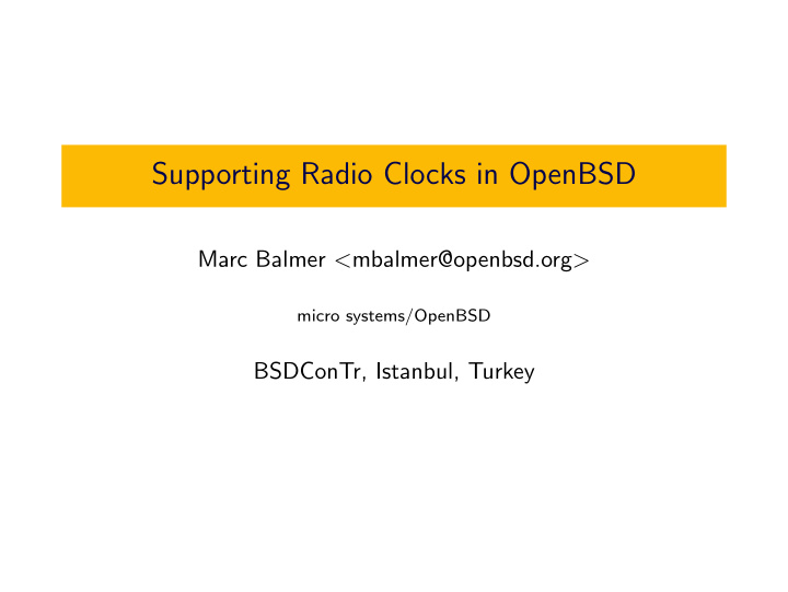 supporting radio clocks in openbsd