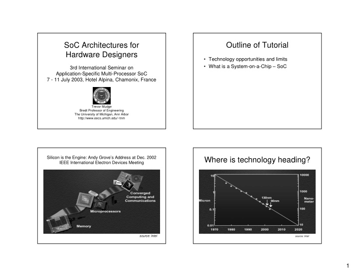 outline of tutorial soc architectures for hardware