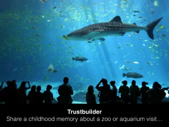 Trustbuilder   Share a childhood memory about a zoo or aquarium visit Purpose : increase our