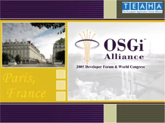 Using OSGi for Secure  Service Discovery  Slides available at http://godot.be/slides  Antonio Kung,