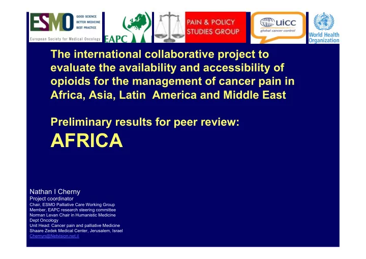 general background data africa general formulary and cost
