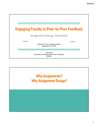 engaging faculty in peer to peer feedback
