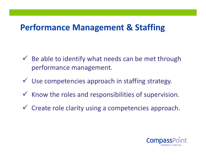 performance management staffing