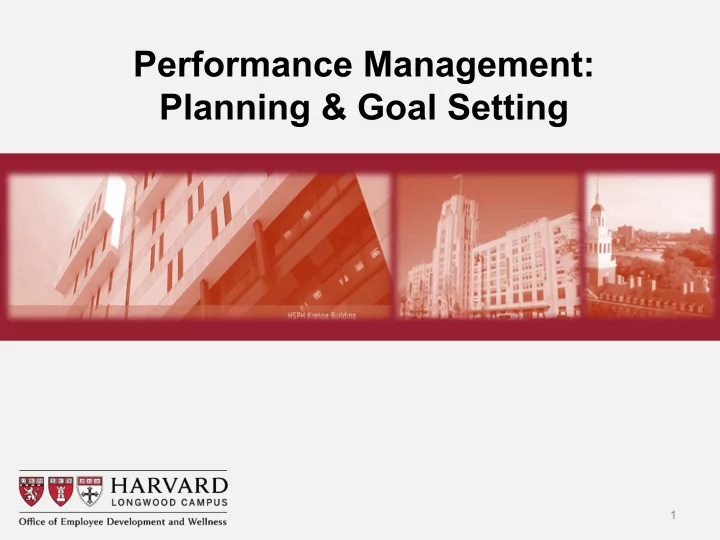 performance management planning goal setting