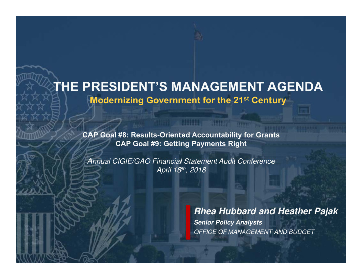 the president s management agenda