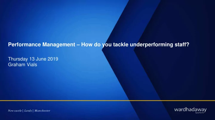 performance management how do you tackle underperforming