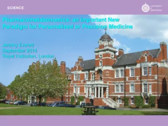 Jeremy Everett  September 2014  Royal Institution, London review of omics world  study of