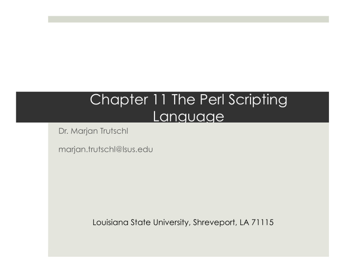 chapter 11 the perl scripting language