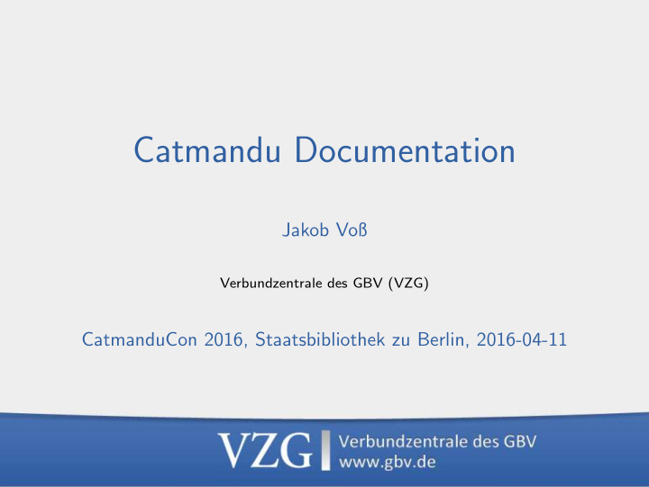 catmandu documentation