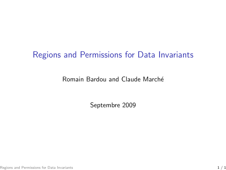 regions and permissions for data invariants