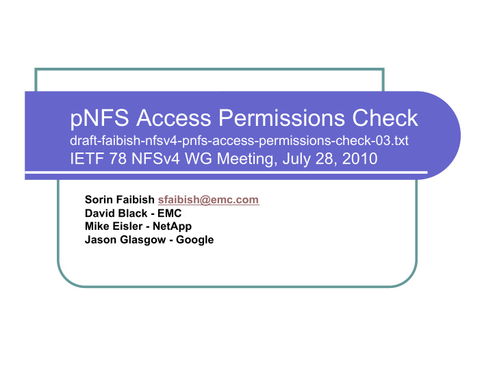 pnfs access permissions check