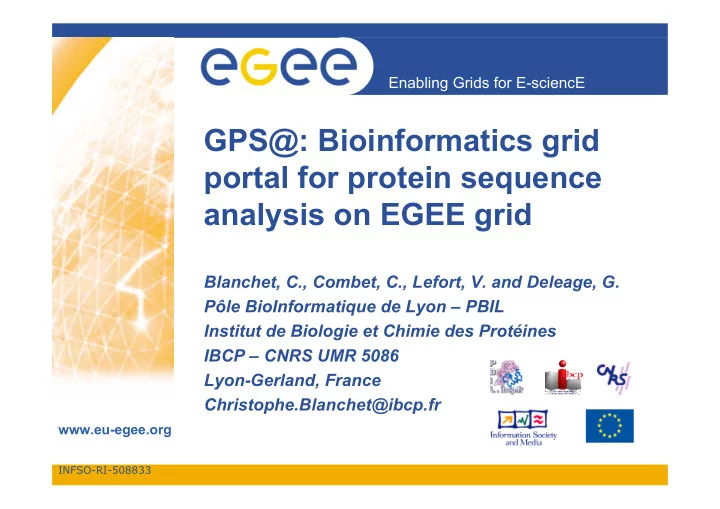 gps bioinformatics grid portal for protein sequence