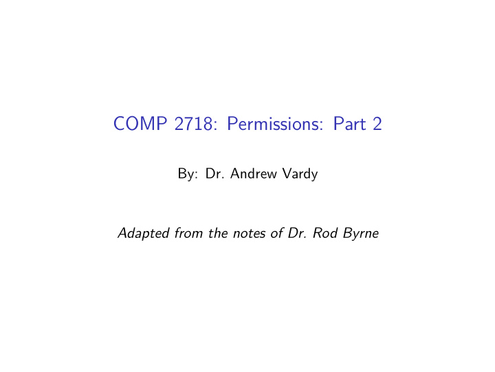comp 2718 permissions part 2