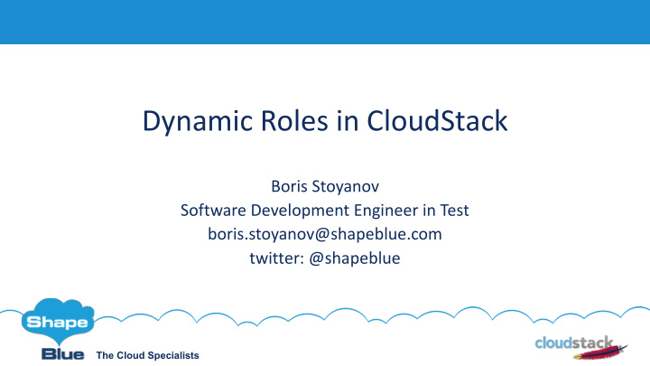 dynamic roles in cloudstack