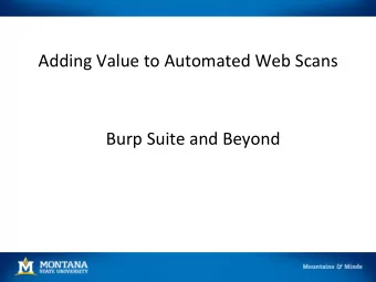 Burp  Suite  and  Beyond    Automated  Scanning  vs  Manual  Tes;ng