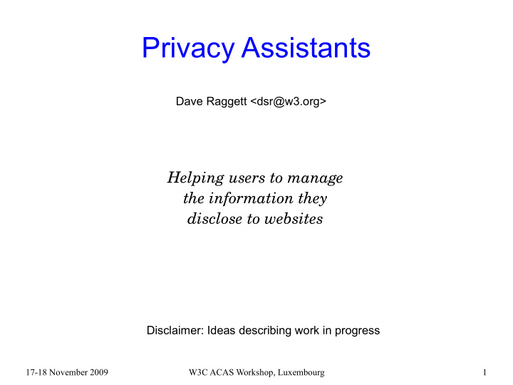 privacy assistants