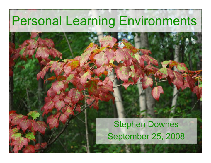 personal learning environments