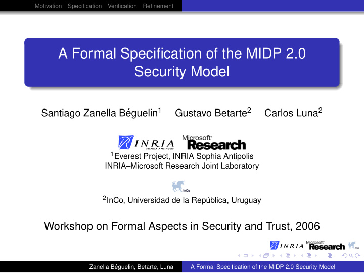 a formal specification of the midp 2 0 security model