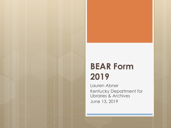 bear form 2019