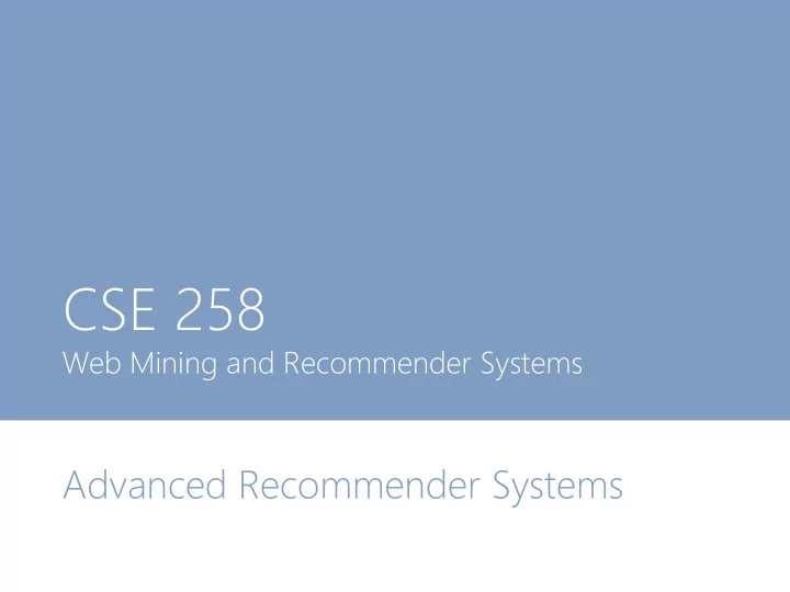 cse 258