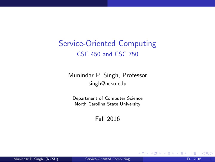 service oriented computing