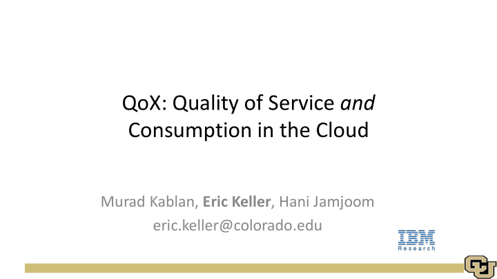 qox quality of service and