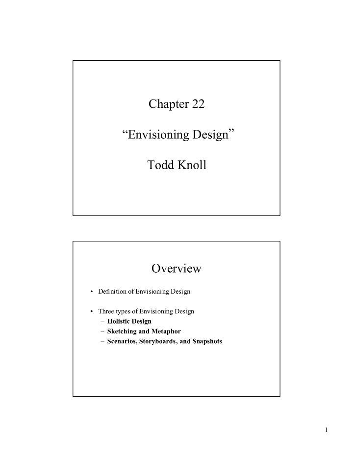 chapter 22 envisioning design todd knoll overview