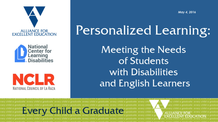 1 welcome personalized learning meeting the needs of