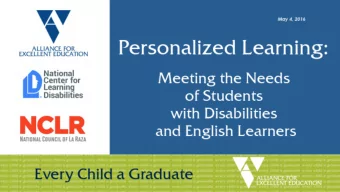 1  Welcome!  Personalized Learning: Meeting the  Needs of Students with Disabilities  &amp; English
