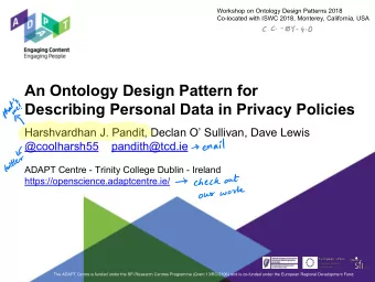 raft  Harshvardhan J. Pandit, Declan O Sullivan, Dave Lewis  @coolharsh55    pandith@tcd.ie