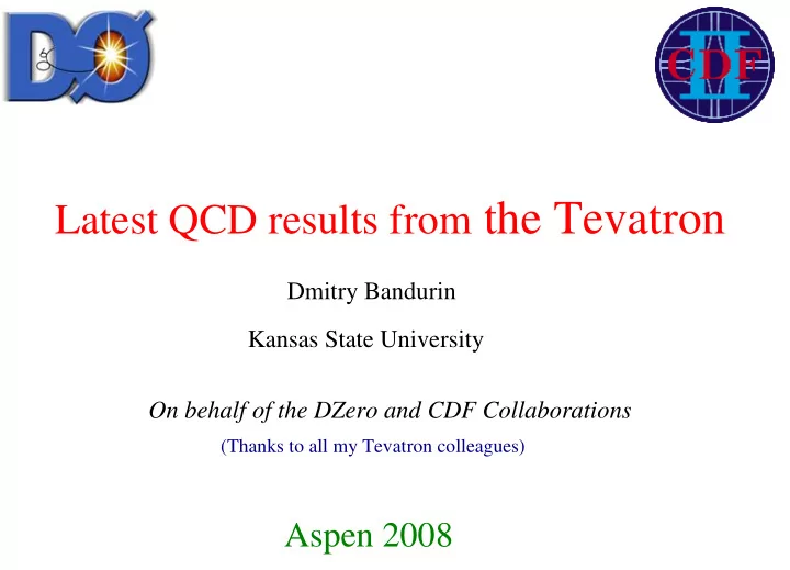latest qcd results from the tevatron