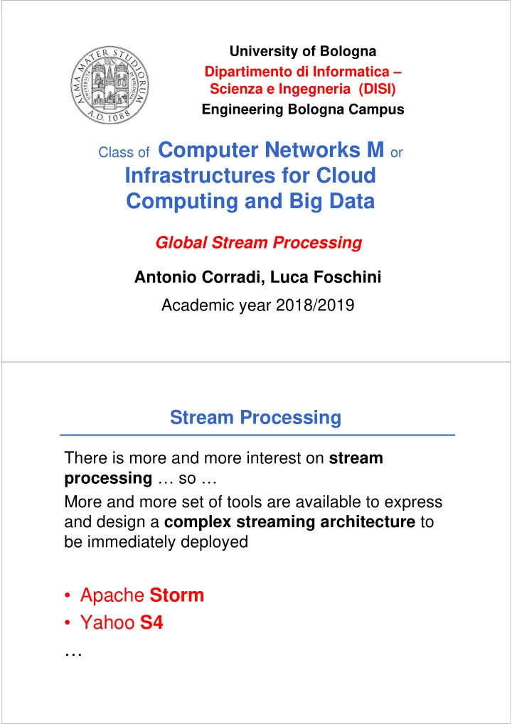 infrastructures for cloud computing and big data