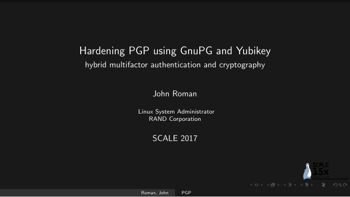 hardening pgp using gnupg and yubikey
