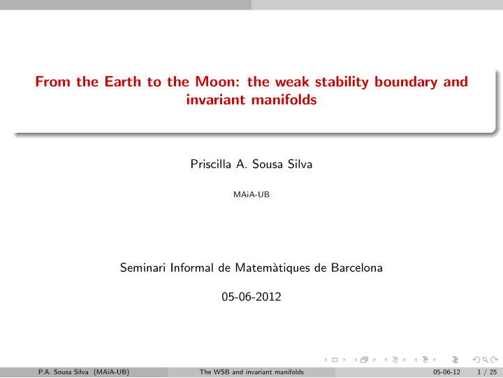 from the earth to the moon the weak stability boundary