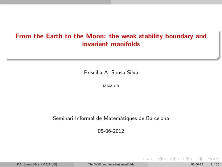 from the earth to the moon the weak stability boundary
