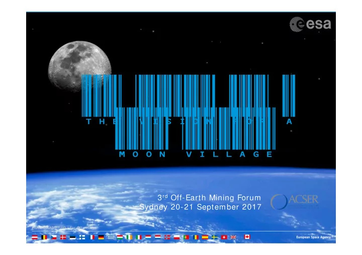 the vision for a the vision for a moon village moon