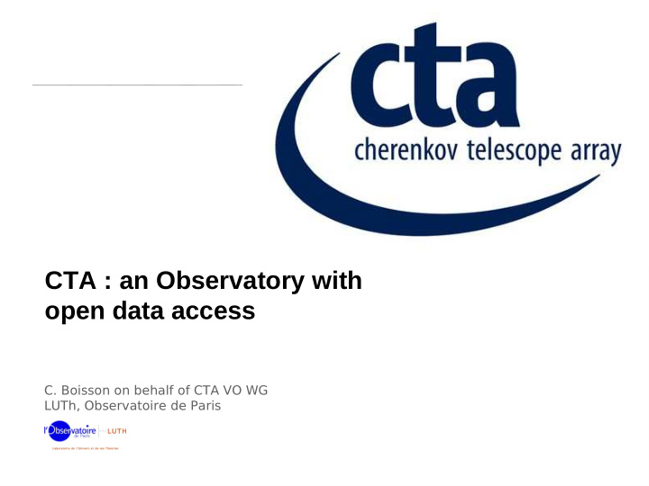 cta an observatory with open data access
