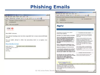 Phishing Emails  CS 142 Lecture Notes: Security Attacks: Phishing  Slide 1  Legitimate: Extended