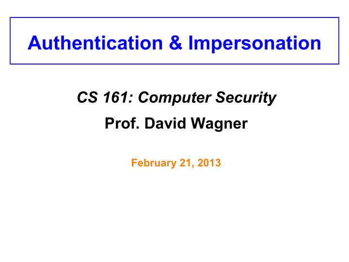 authentication impersonation
