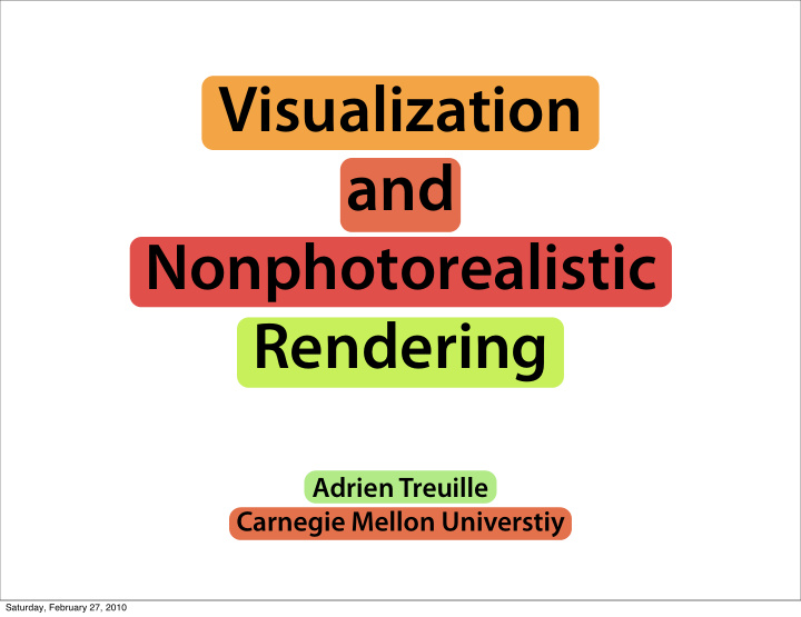 visualization and nonphotorealistic rendering