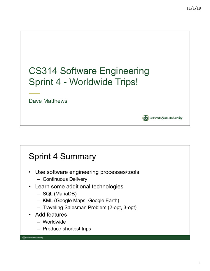 cs314 software engineering sprint 4 worldwide trips