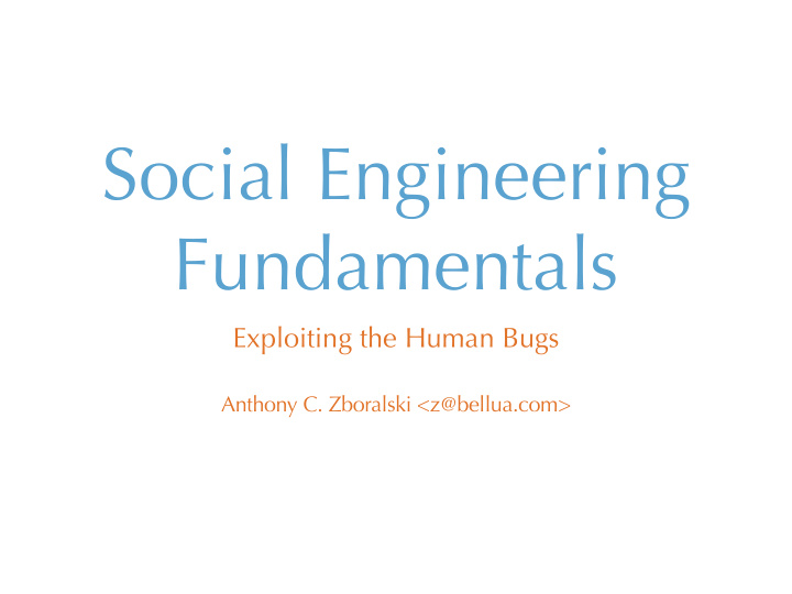 social engineering fundamentals