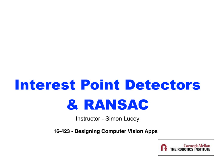 interest point detectors ransac