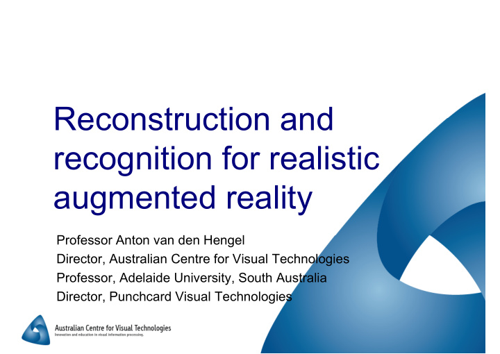 reconstruction and reconstruction and recognition for