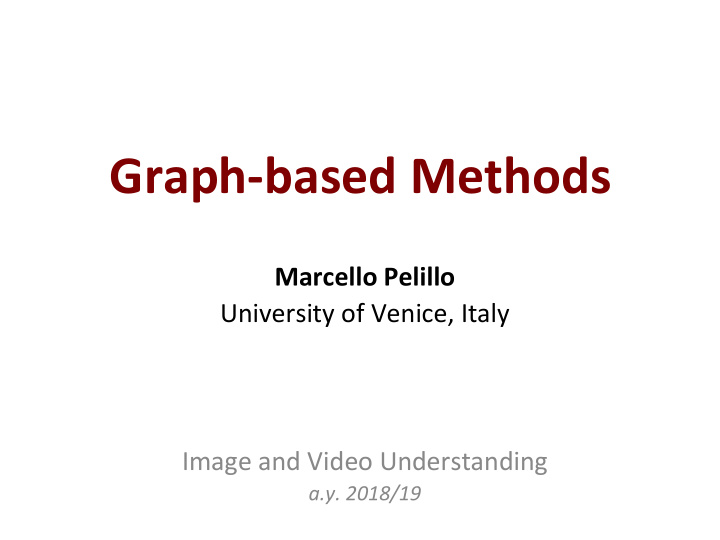 graph based methods